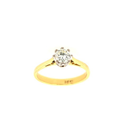 Pre Owned 18ct Diamond Solitaire Ring ZU7